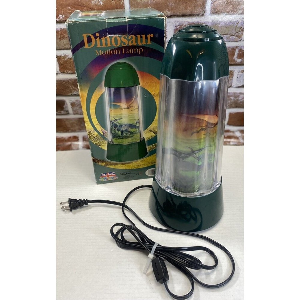 VTG Spencer Gifts Rabbit Tanaka Dinosaur Motion Lamp & Box 1994